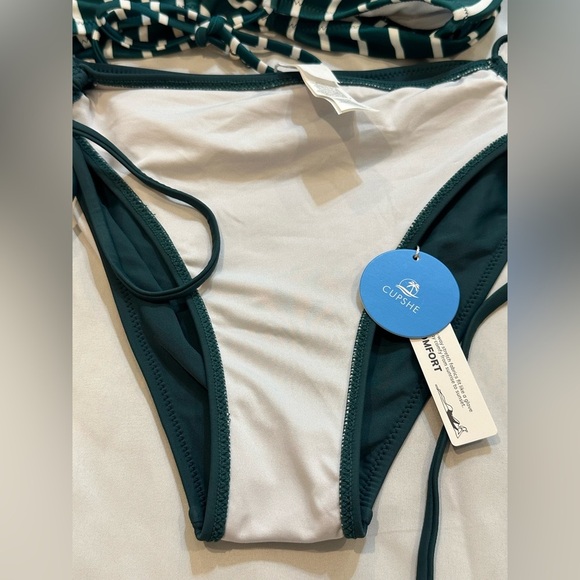 Cupshe Green and White Striped Bikini - Picture 9 of 11
